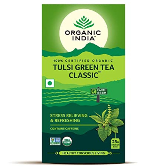 Organic India Tulsi Green Tea Classic 25 Tea Bags